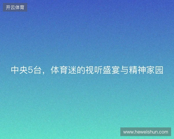 中央5台，体育迷的视听盛宴与精神家园